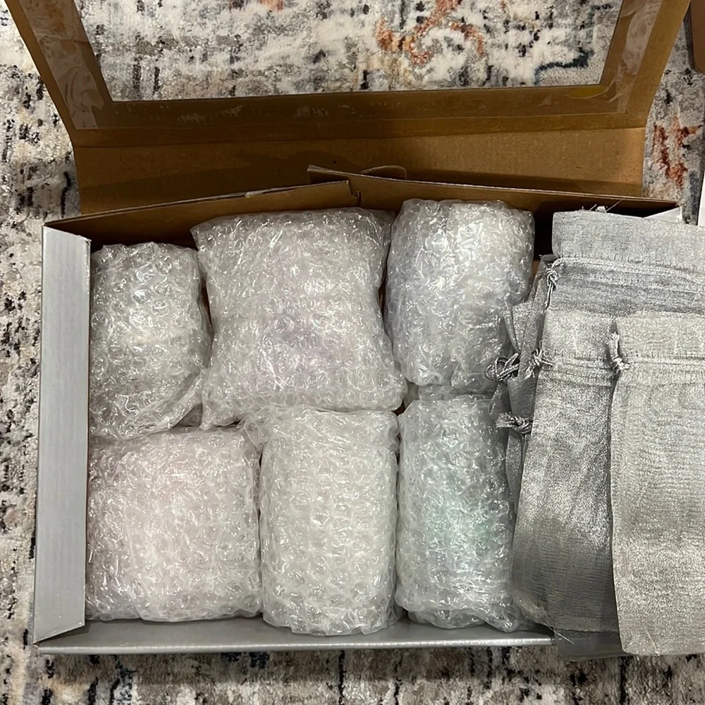 Mercury Glass Ornaments, set of 6 by Plow & Hearth with silvery ribbon - Picture 2 of 11